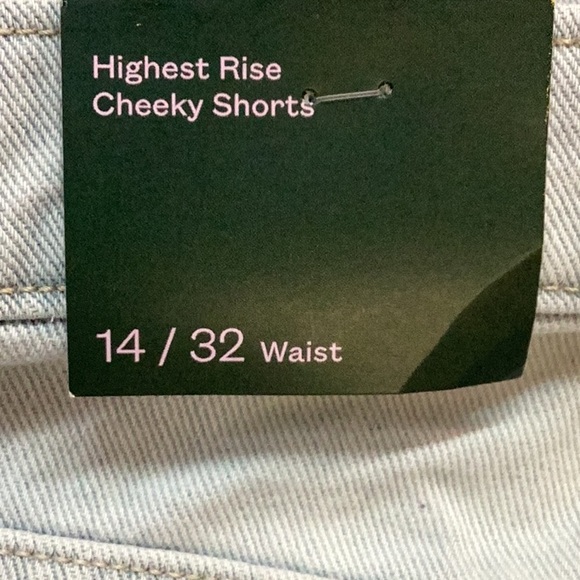 Wild Fable - Women's Super-High Rise Cheeky Jean Shorts - distressed blue - new - Picture 8 of 10